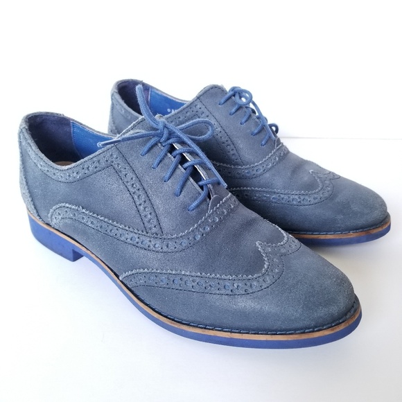 navy suede brogues womens